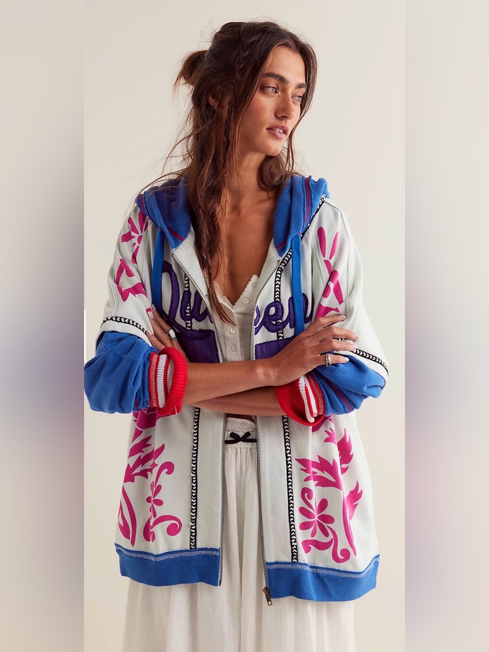 FREE PEOPLE ROYALS HOODIE SIZE MEDIUM!! RARE FIND!!